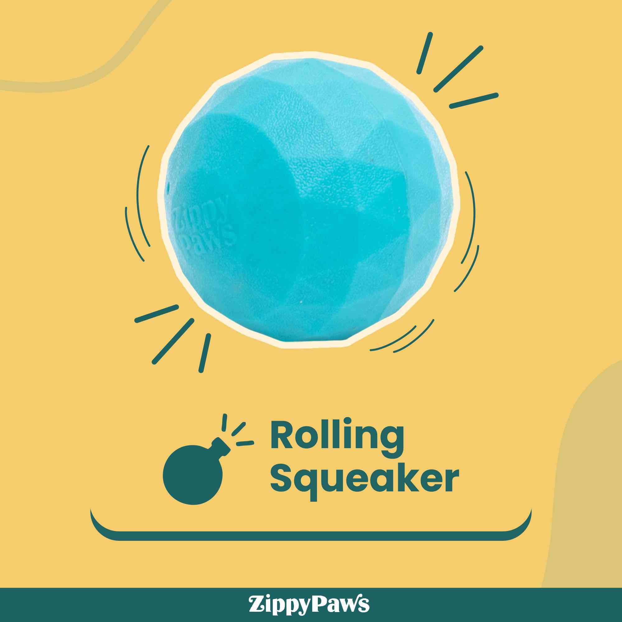 ZippyPaws Tuff Waggle Babble Ball Dog Toys - Jumbo