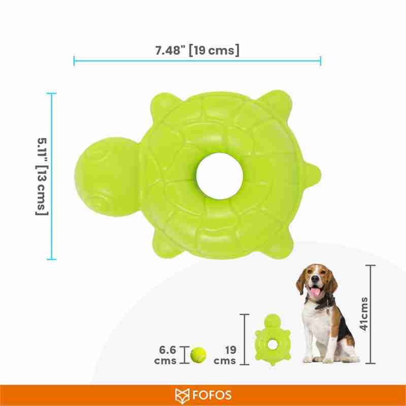 Barkbutler Fofos Ocean Turtle Squeaky Chew Toy for Dogs