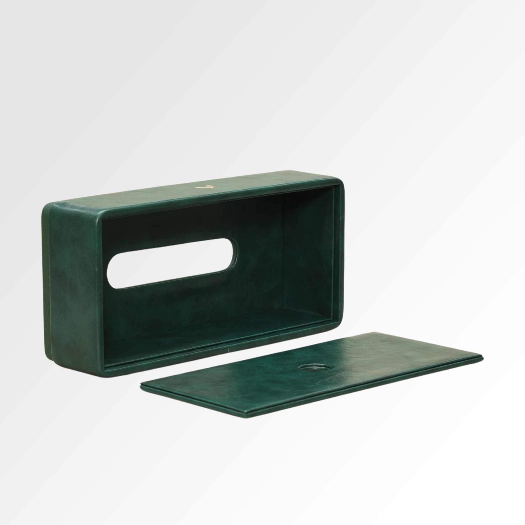 Tissue Box Holder for Home and Office in Premium Faux Leather | Size: 9.5 x 4.5 x 2.5(H) Inches | Moderno | Olive Green