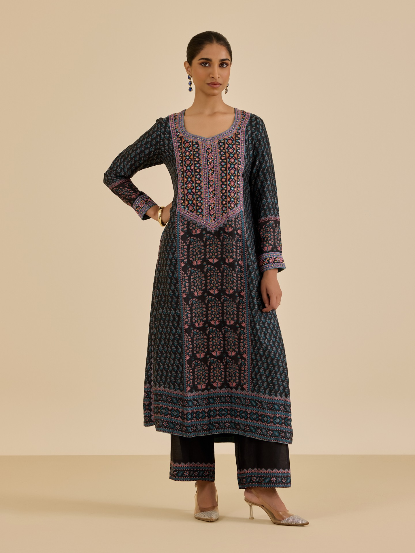 Black Turq Keya Suit Set