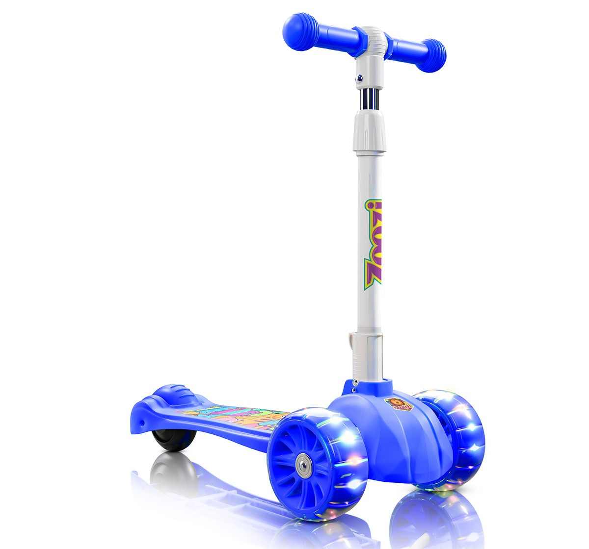 Zoozi 3 Wheel Electric LED Scooter, Blue, 3Y+