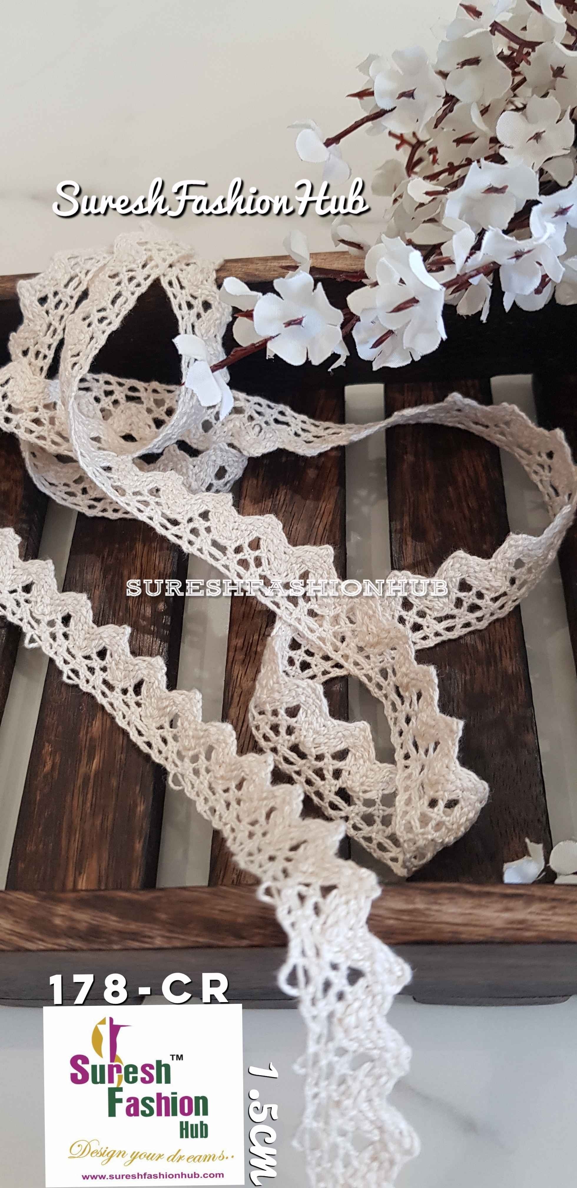 Triangular Off White  Crotchet Trim