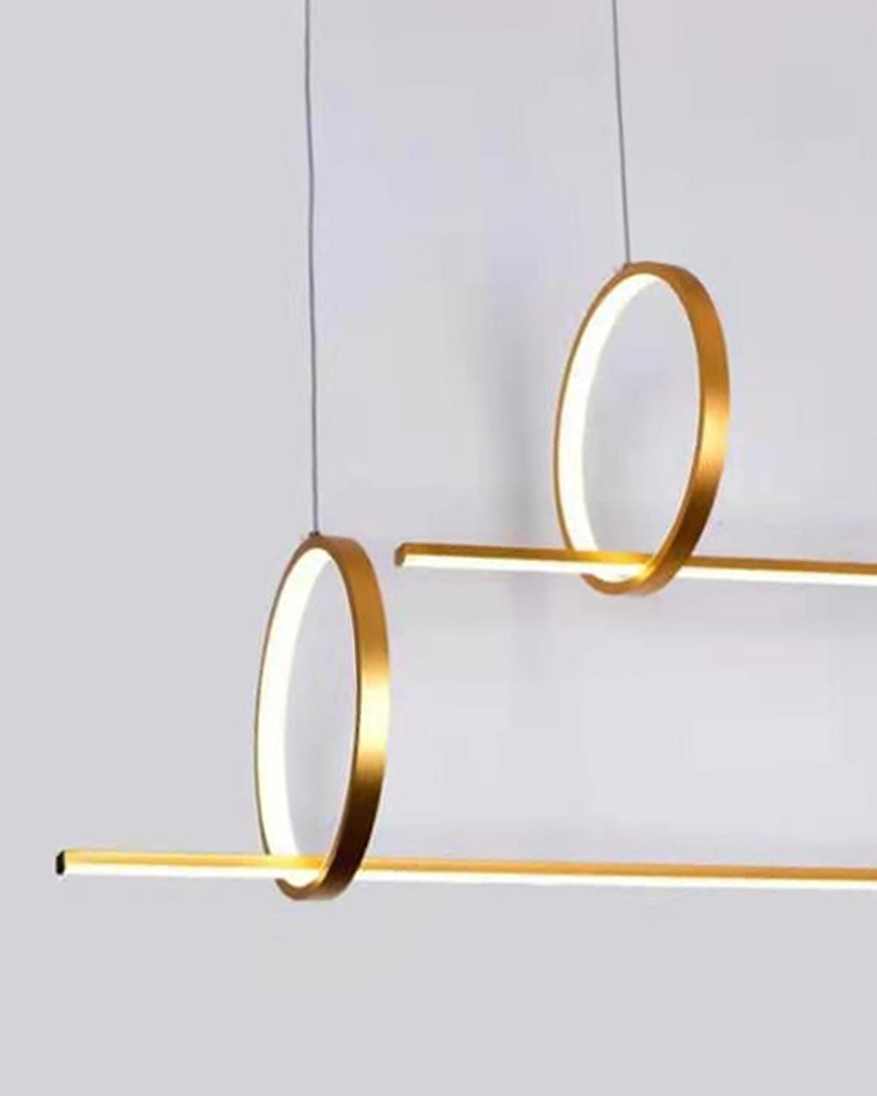 Order Happiness | Order Happiness Gold Metal Decorative Ring Hanging Ceiling Light Modern Led Pendant Light for Home Living Room Office Decoration 2