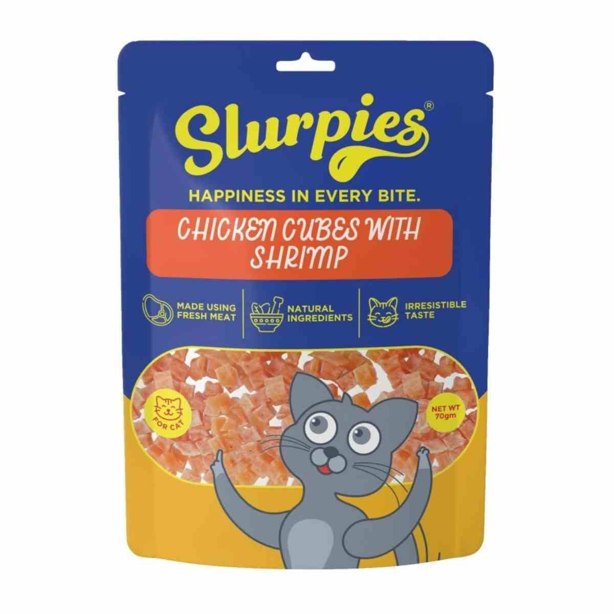 Slurpies Chicken Cubes with Shrimp (for Cats) 50 g – (Best Before Dec’26)