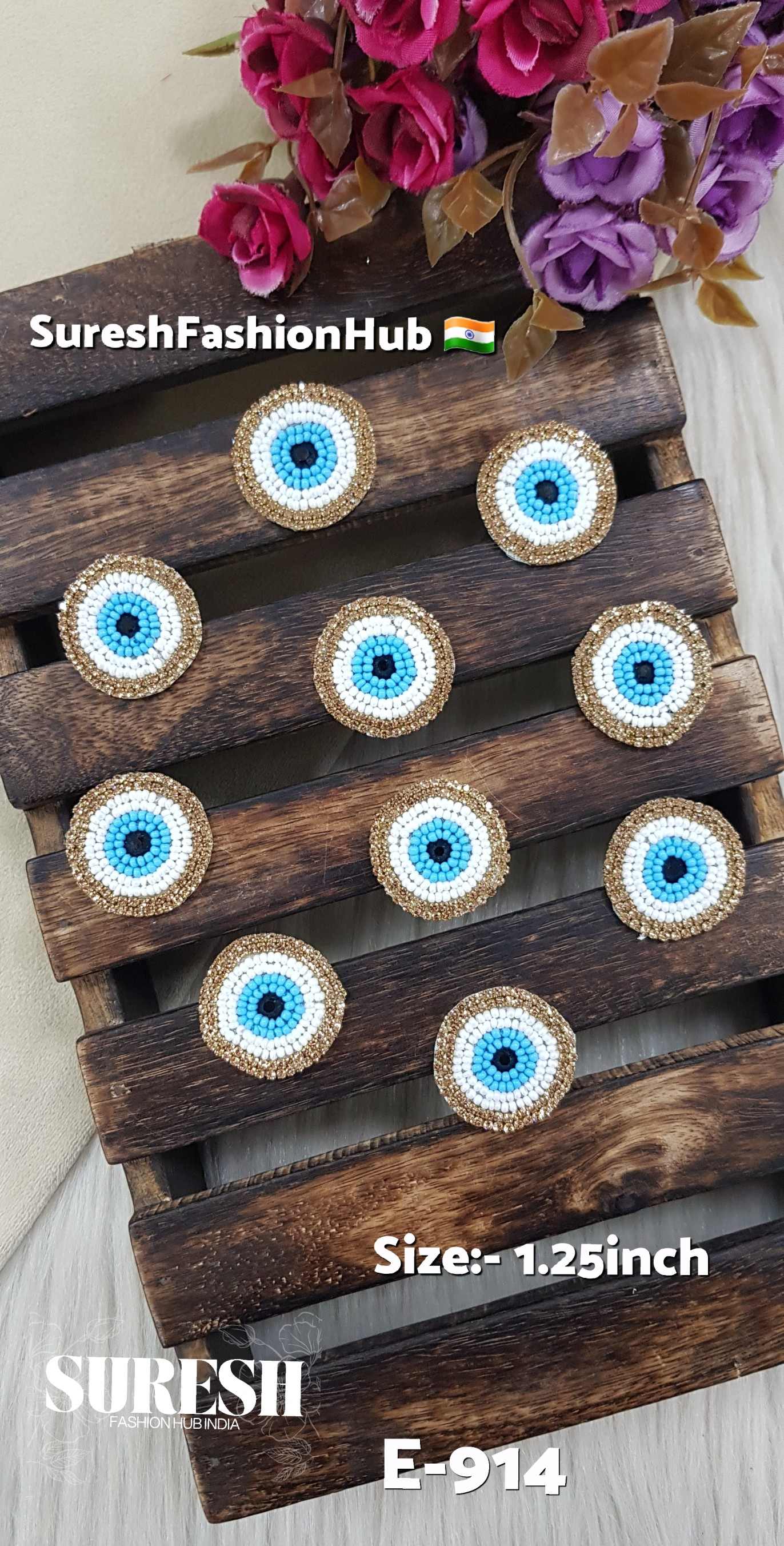 Handmade Beaded Evil Eye Patch – Design No. E-914