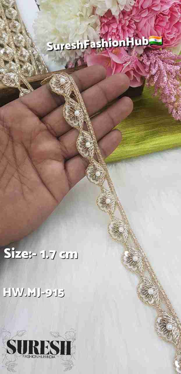 Pearl Moti Scalloped Zardosi Handwork Lace – Mi-915