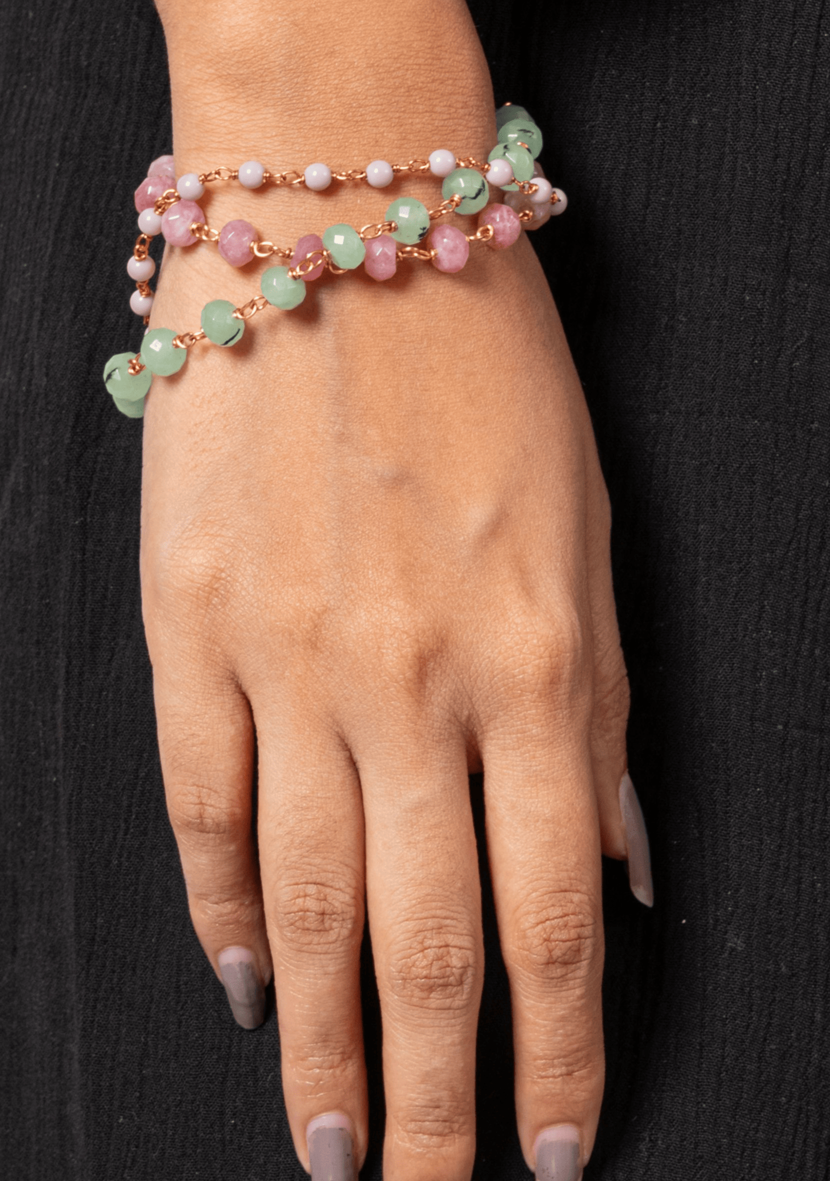 Three layered multicoloured bracelet