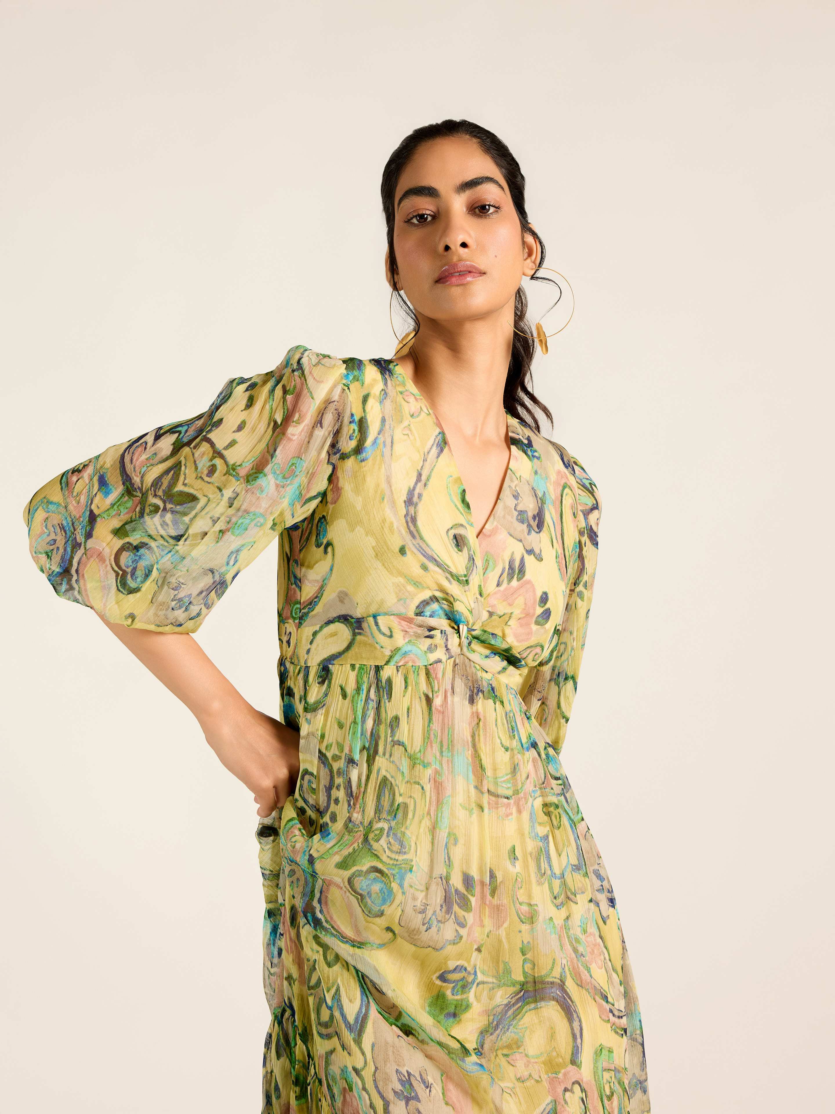 GREEN MARGO LONG DRESS
