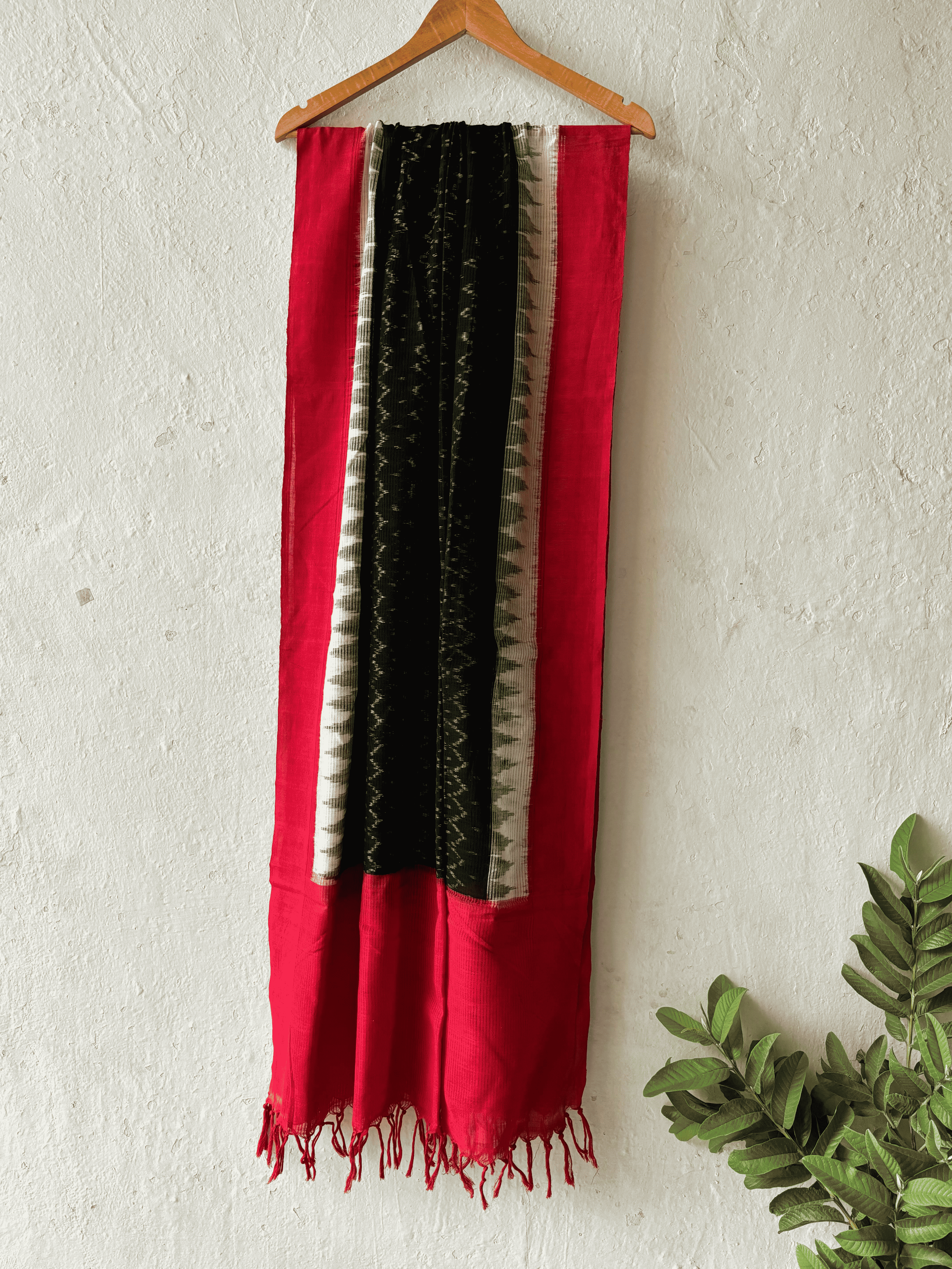 Cotton Black Warp Ikat Duppata