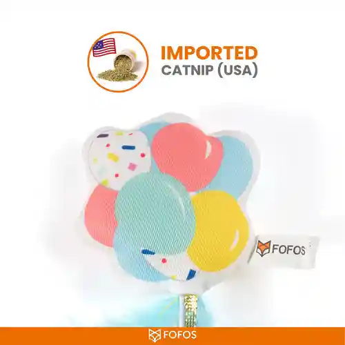 Barkbutler Fofos Birthday Balloon Catnip Toy for Cats