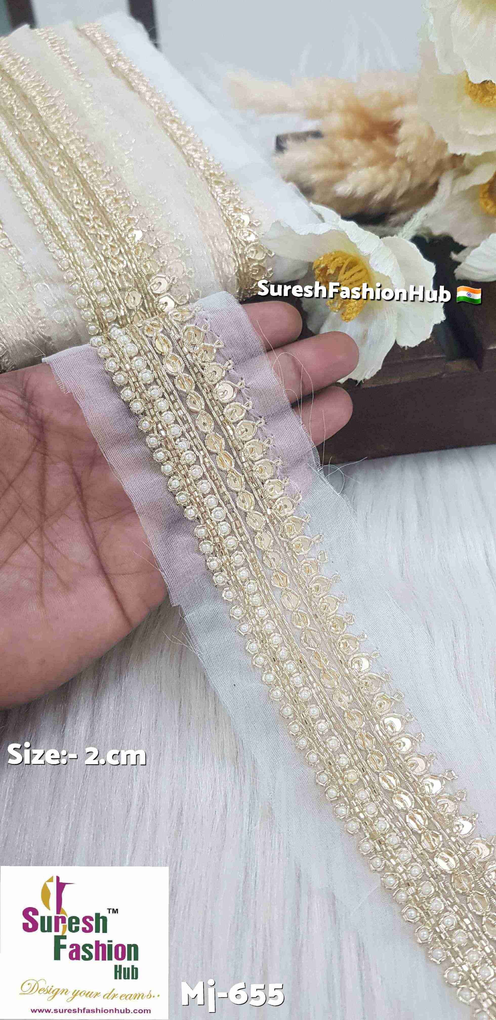 Golden Majesty Zardosi Organza Lace