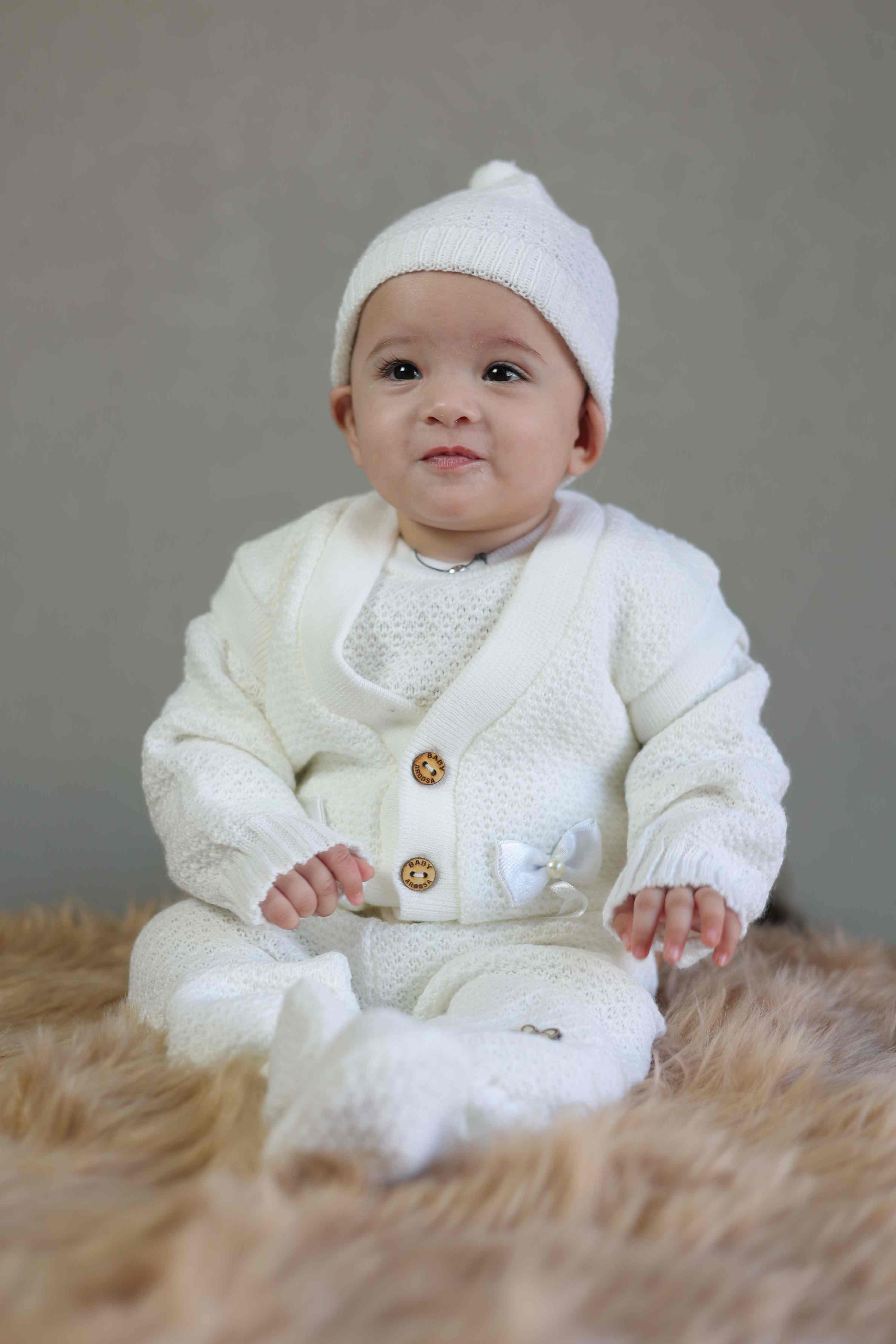 Bow Charm Knitted Baby Winter Set