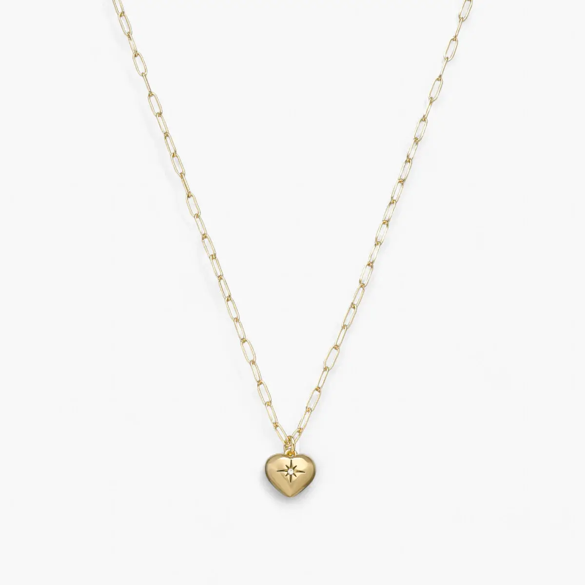 Pavé Iconic Heart Pendant Necklace In Gold Tone