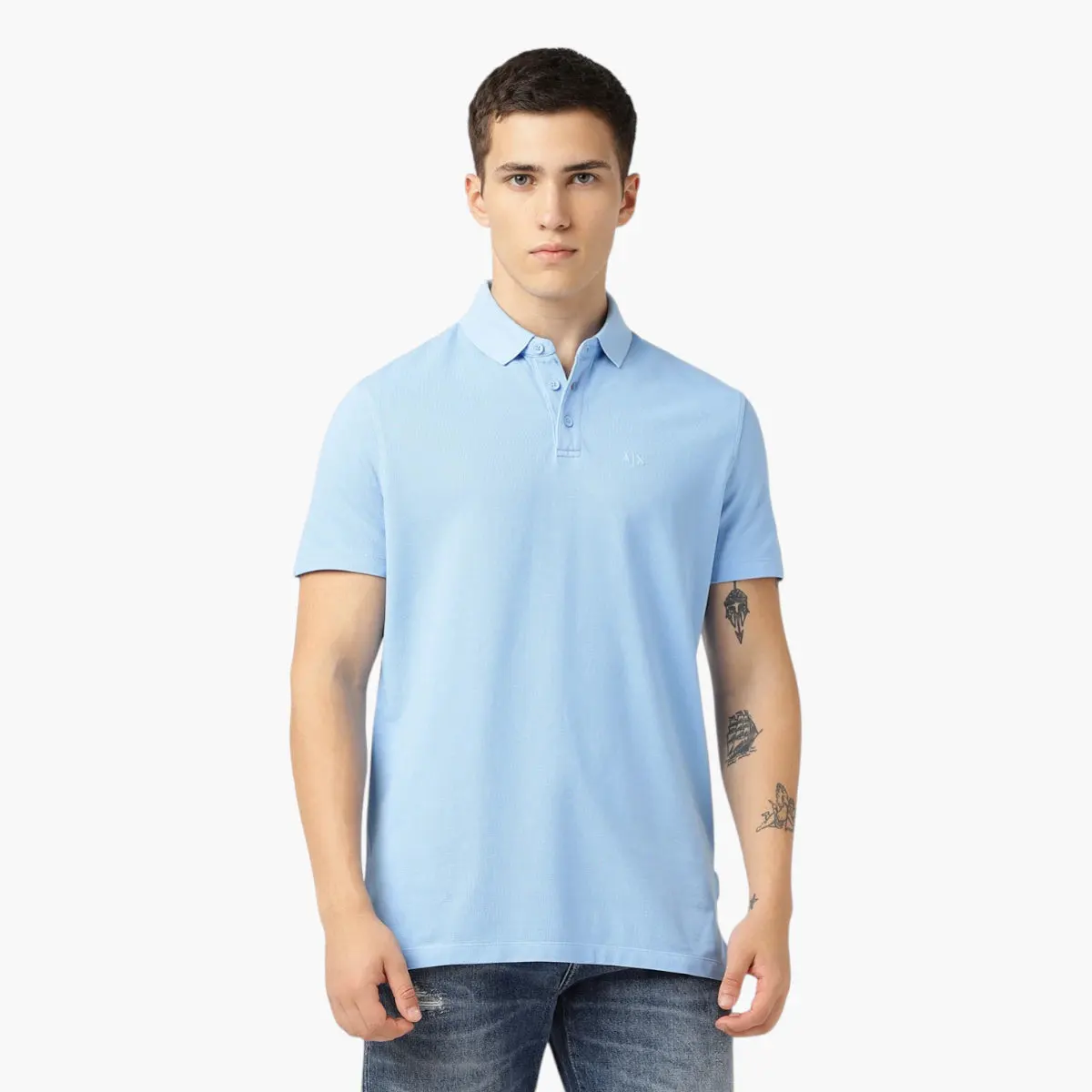 Regular Fit Cotton Polo Shirt With Tonal Embroidered Branding