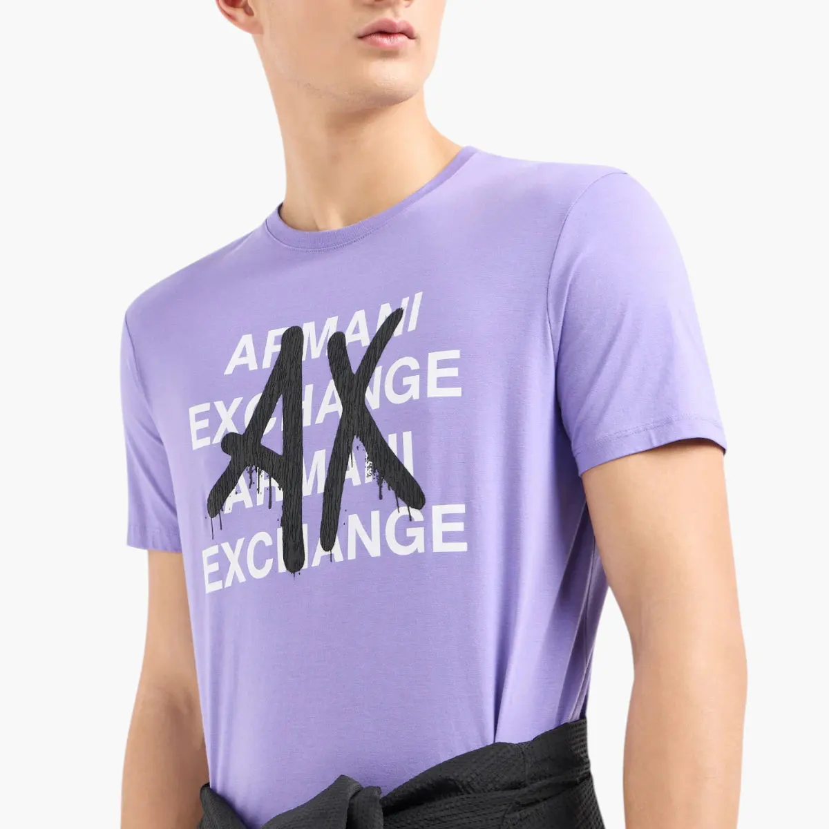 Pima Cotton Crewneck Tshirt With Logo Print