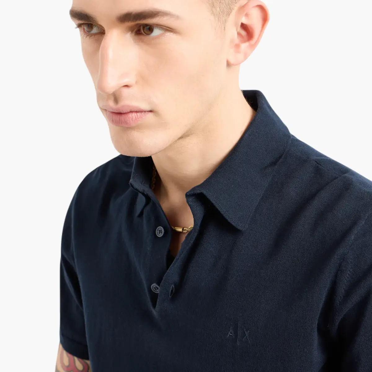 Regular Fit Cotton Knit Polo Shirt With Embroidered Tone-On-Tone Logo