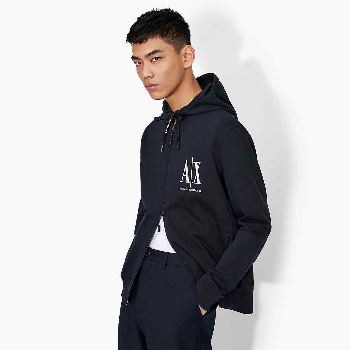 Icon Logo Zip Up Hooded Sweatshirt