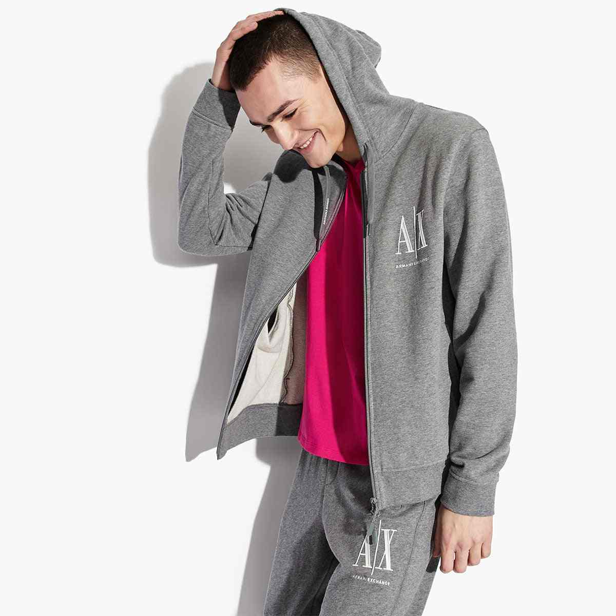 Icon Logo Zip Up Hooded Sweatshirt