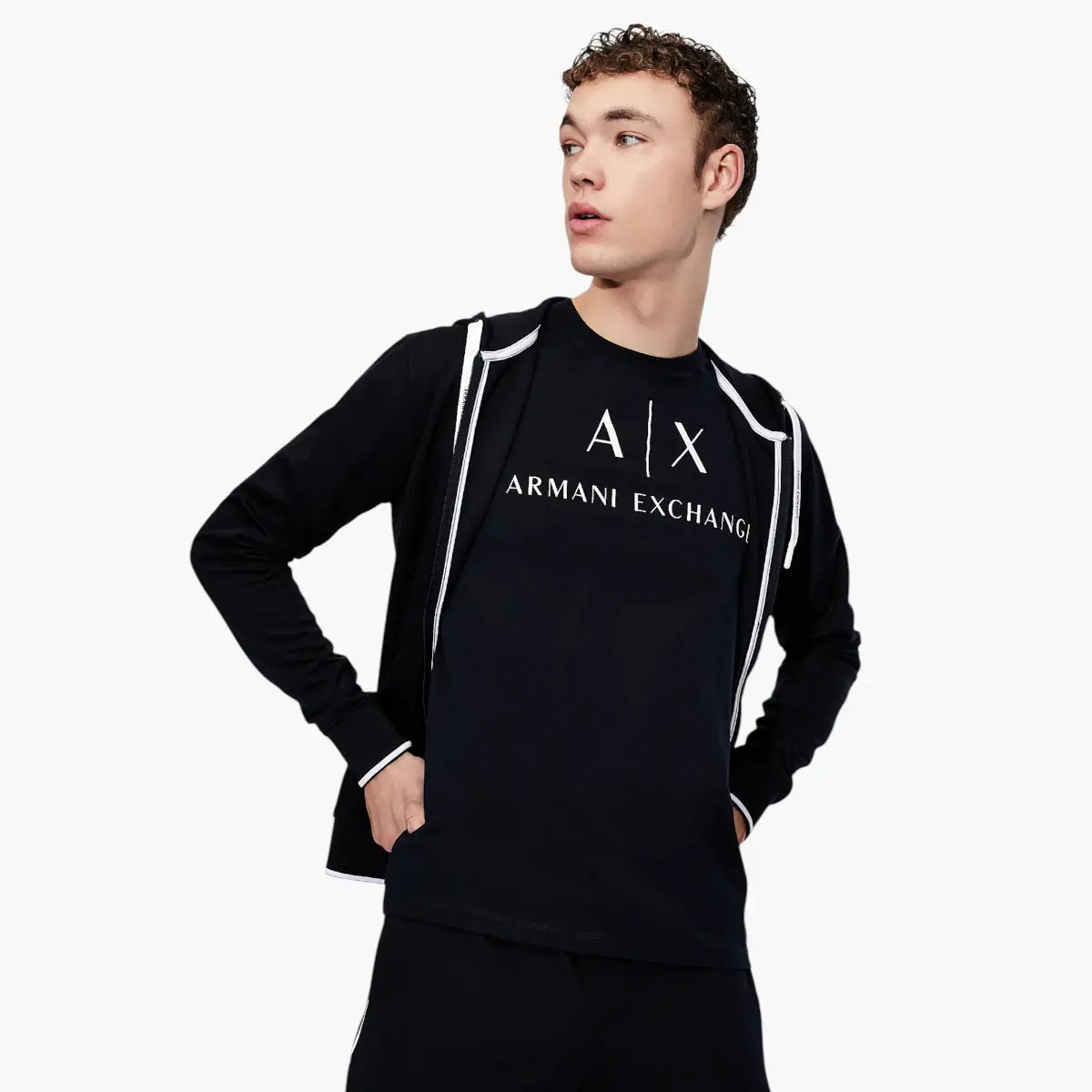 Slim Fit Cotton Crewneck T-Shirt With Contrasting Logo