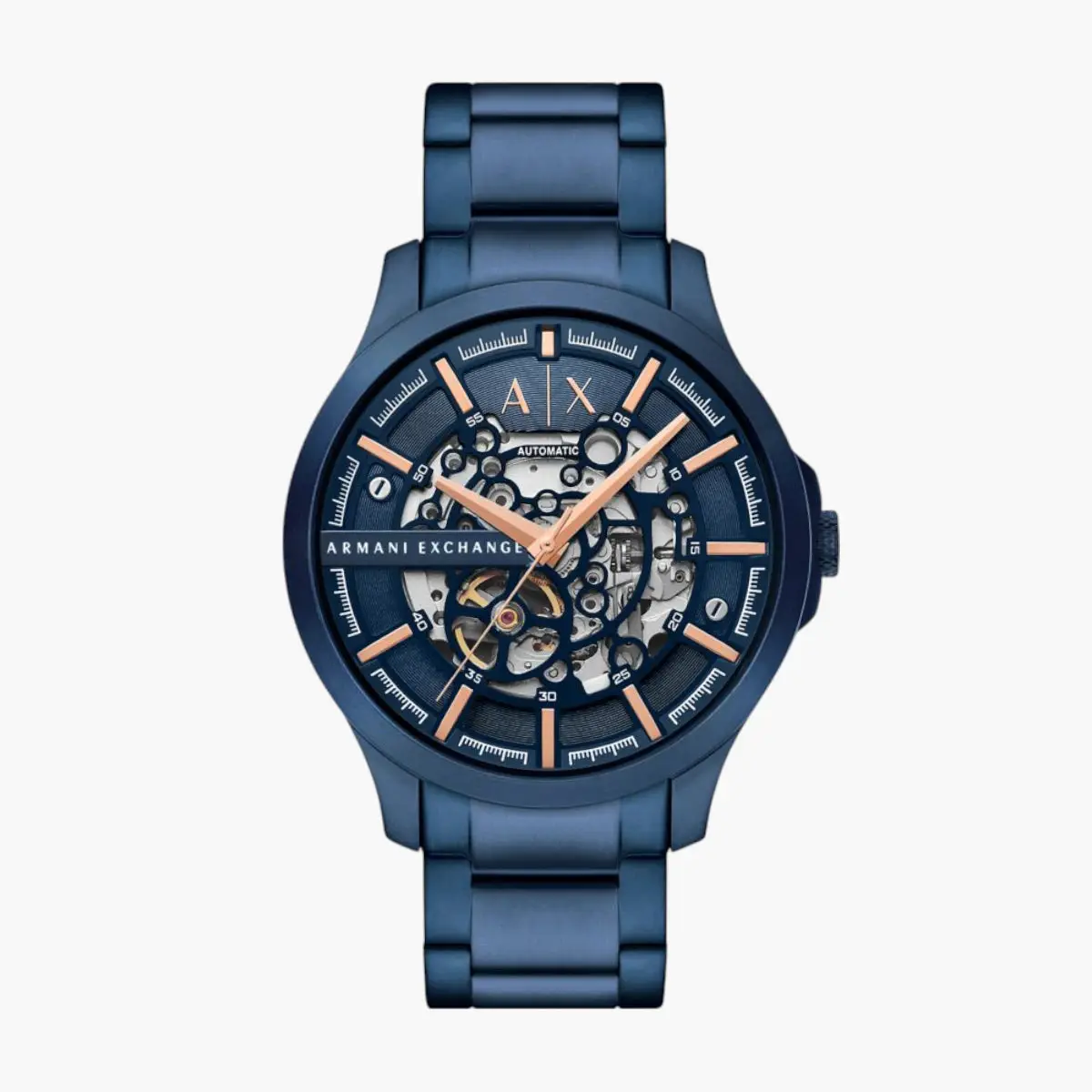 Blue Stainless Steel Round Watch