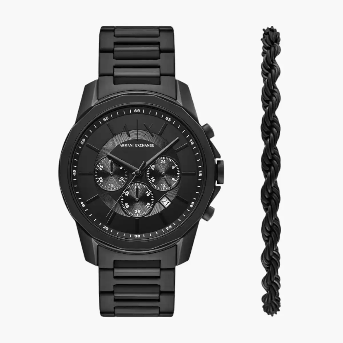Black Stainless Steel Round Watch