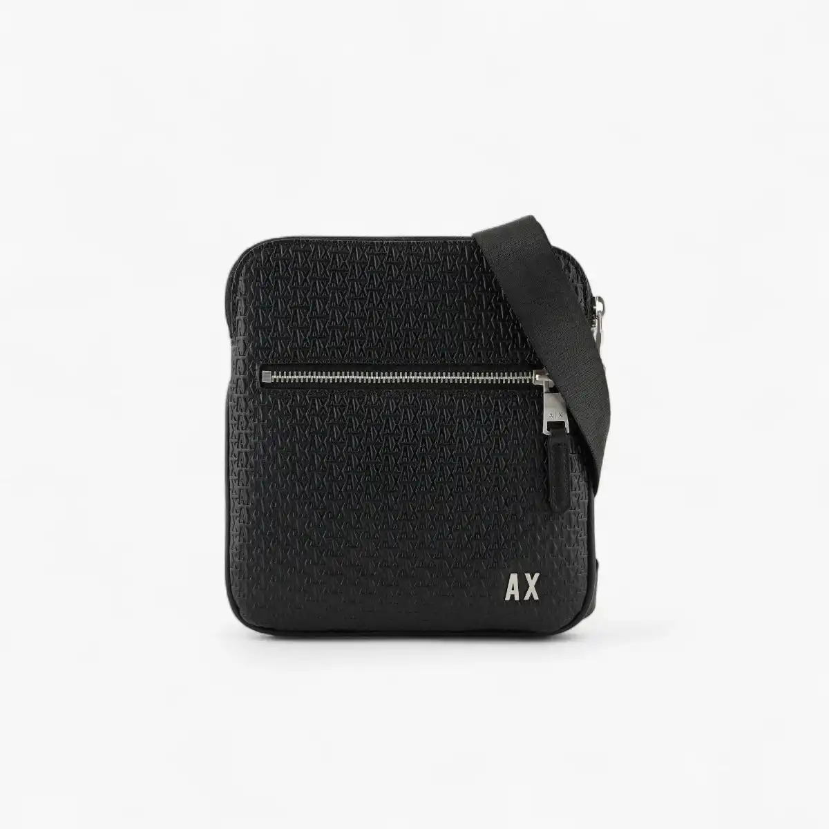 Flat Embossed All Over Logo Shoulder Bag With Adjustable Strap