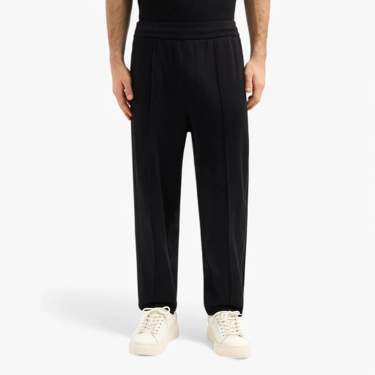 Regular Fit Cotton Trousers With Tone-On-Tone Logotape