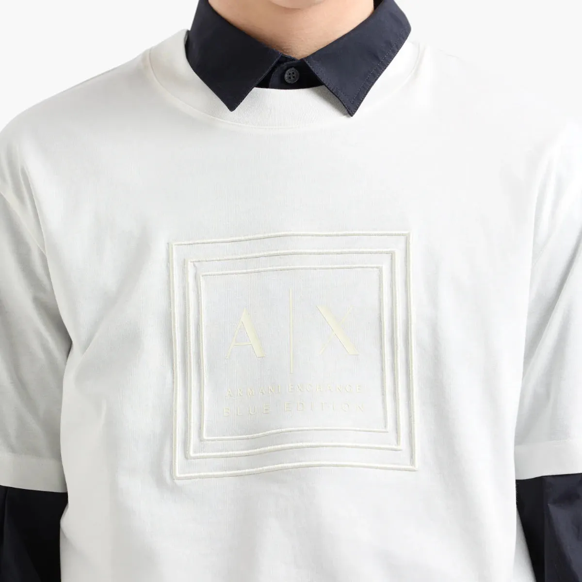Blue Edition Regular Fit Mercerised Cotton T-Shirt Withtone-On-Tone Branding