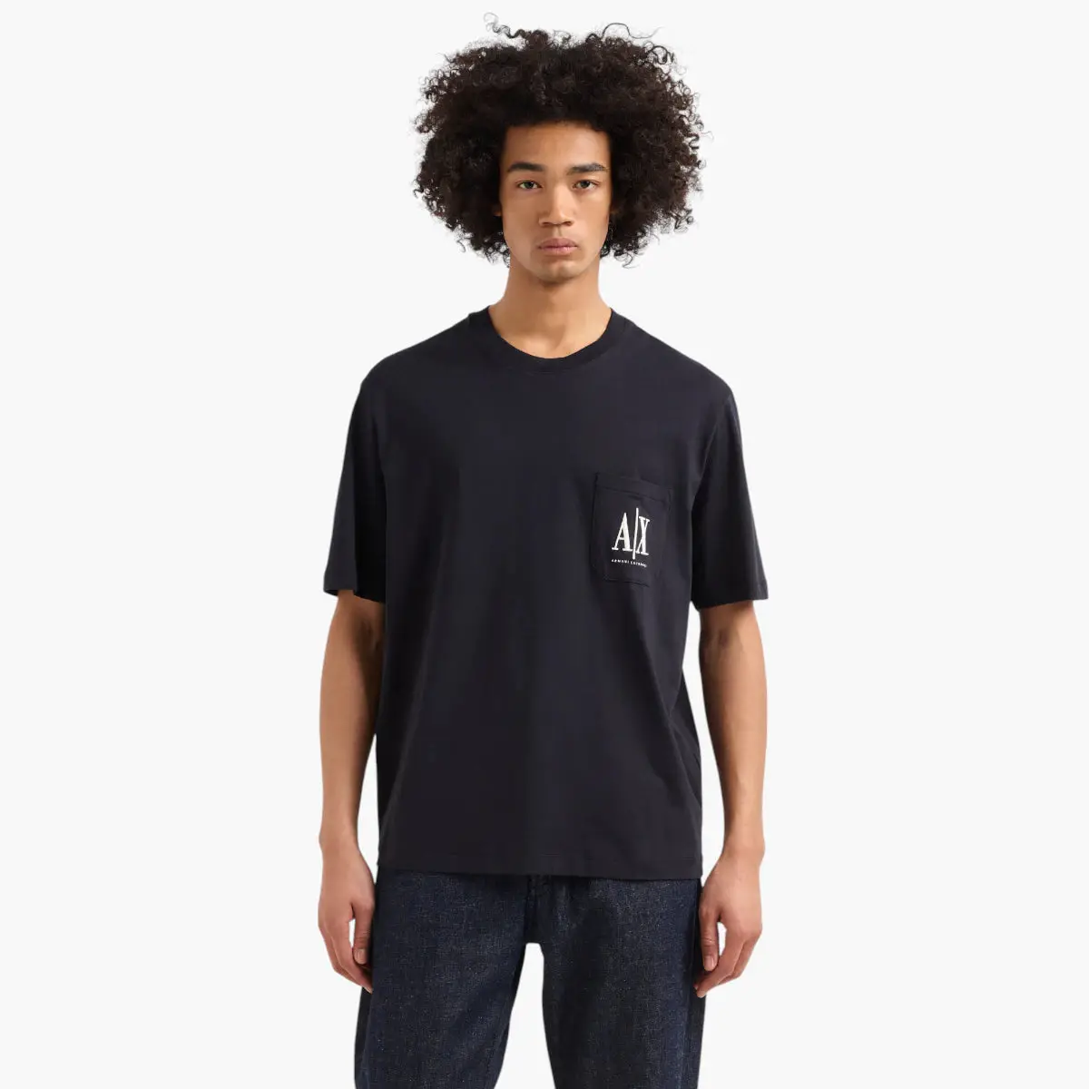 Regular Fit Cotton Crewneck Icon T-Shirt With Patch Pocket