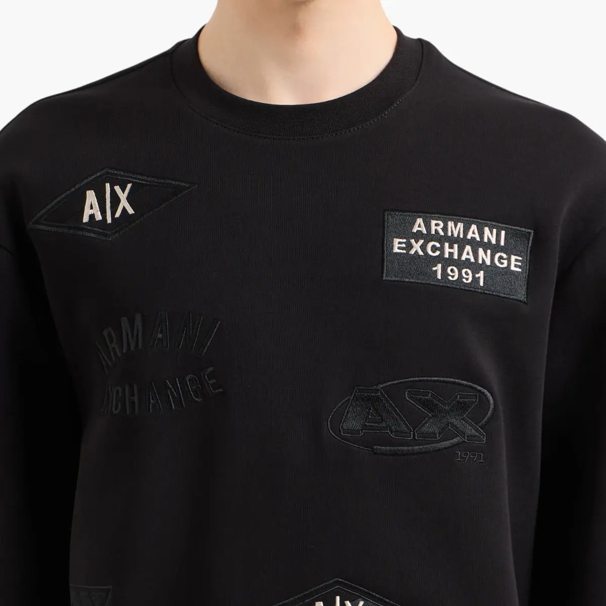 Logo Mania Regular Fit Cotton Crewneck Sweatshirt