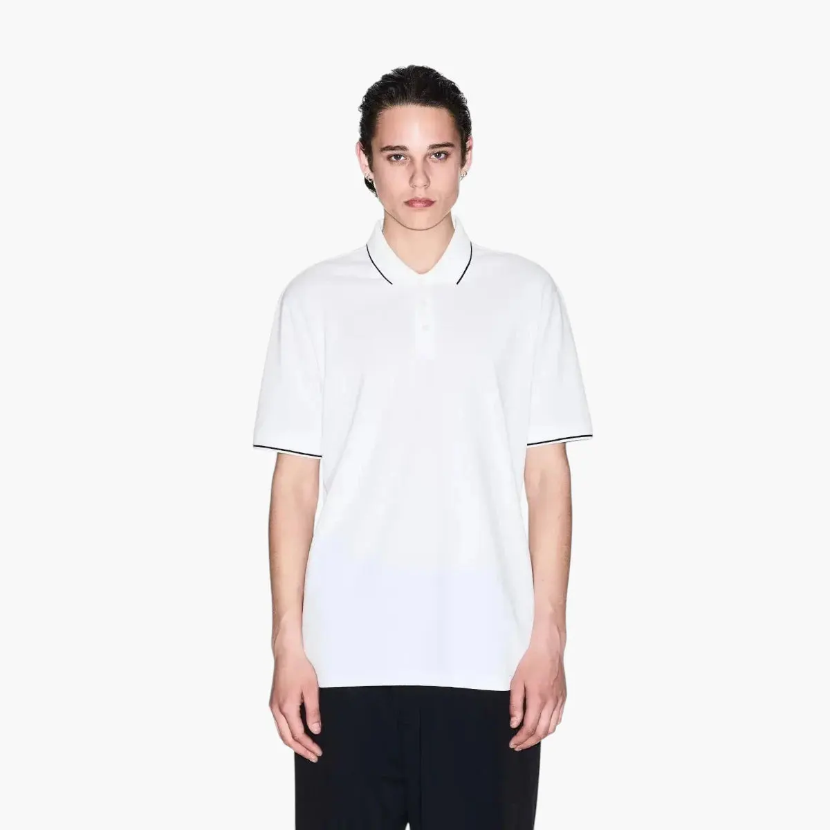 Regular Fit Cotton Polo Shirt With Contrast Tipping And Monochromatic Branding