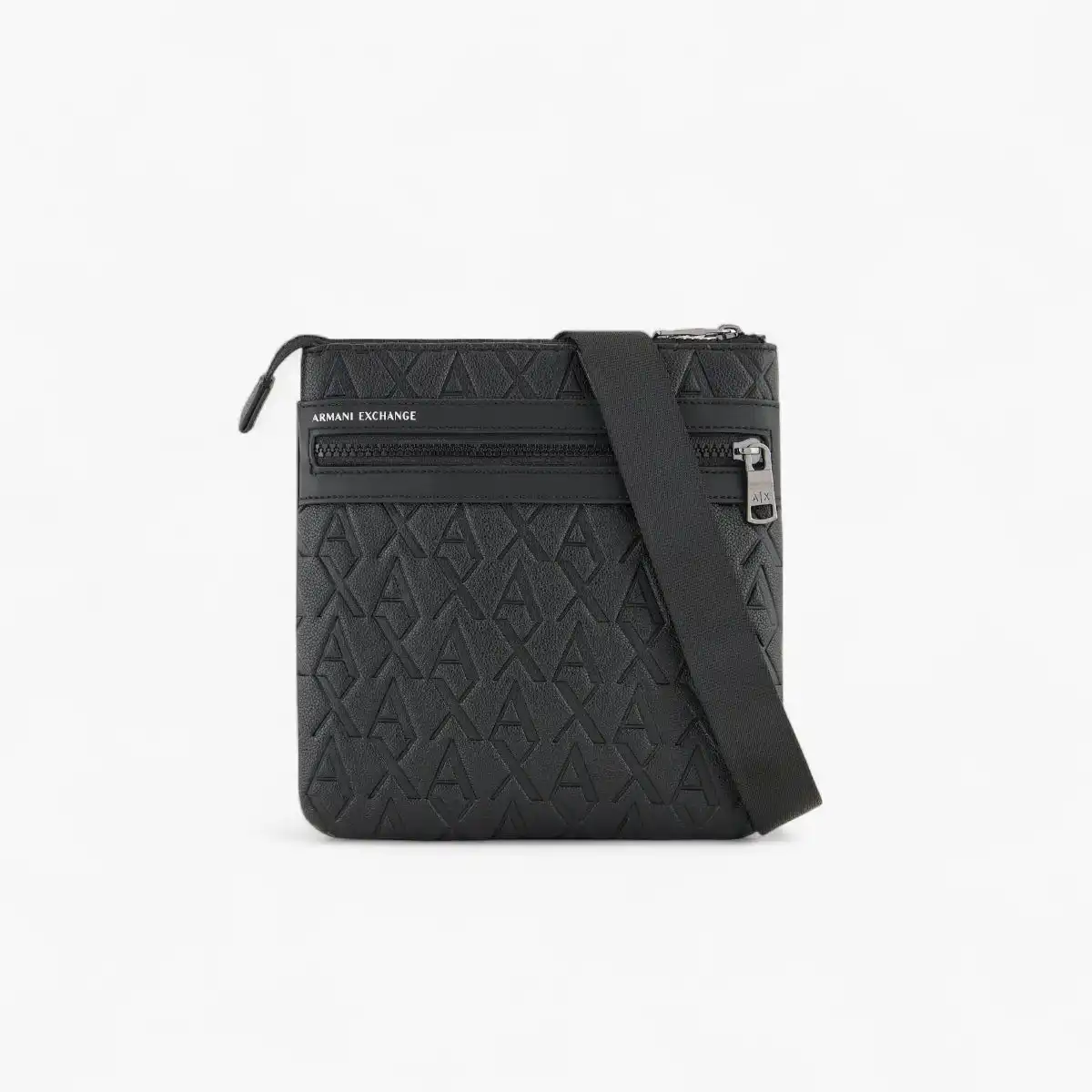 Flat Embossed All Over Logo Shoulder Bag With Adjustable Strap