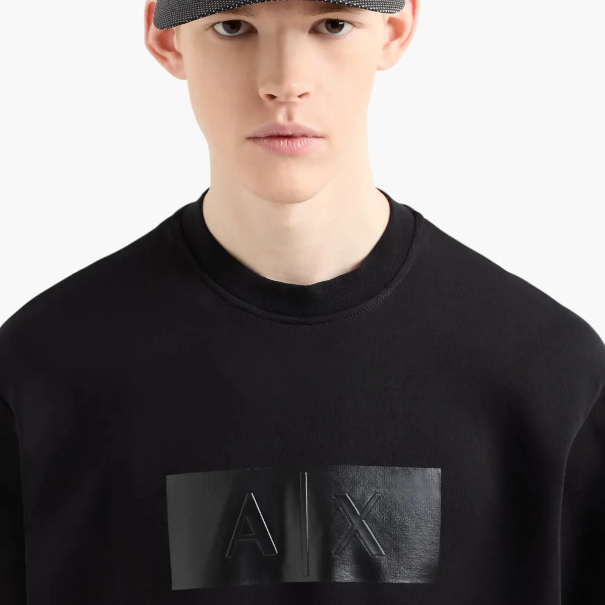 Regular Fit Cotton Crewneck Sweatshirt With Vinyl Logo Patch