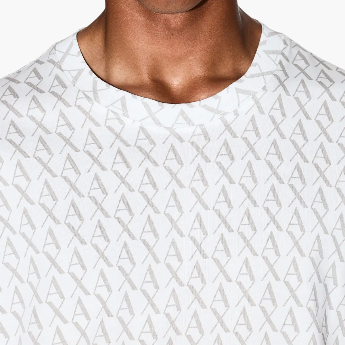 Regular Fit All Over Logo Cotton Crewneck T-Shirt