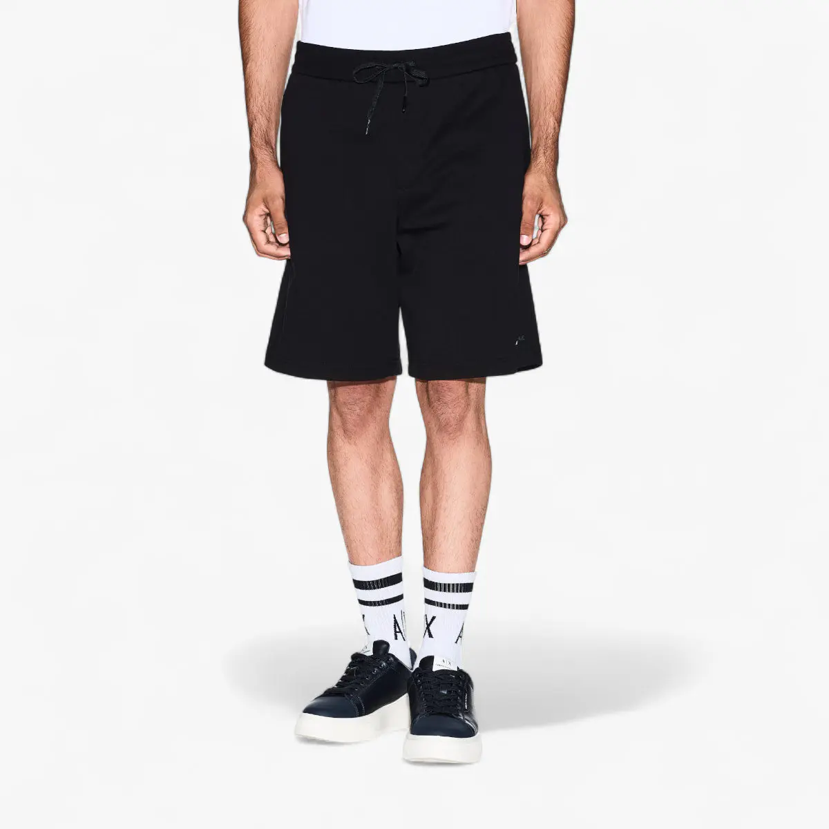 Regular Fit Milano New York Cotton Shorts With Tonal Logo Script