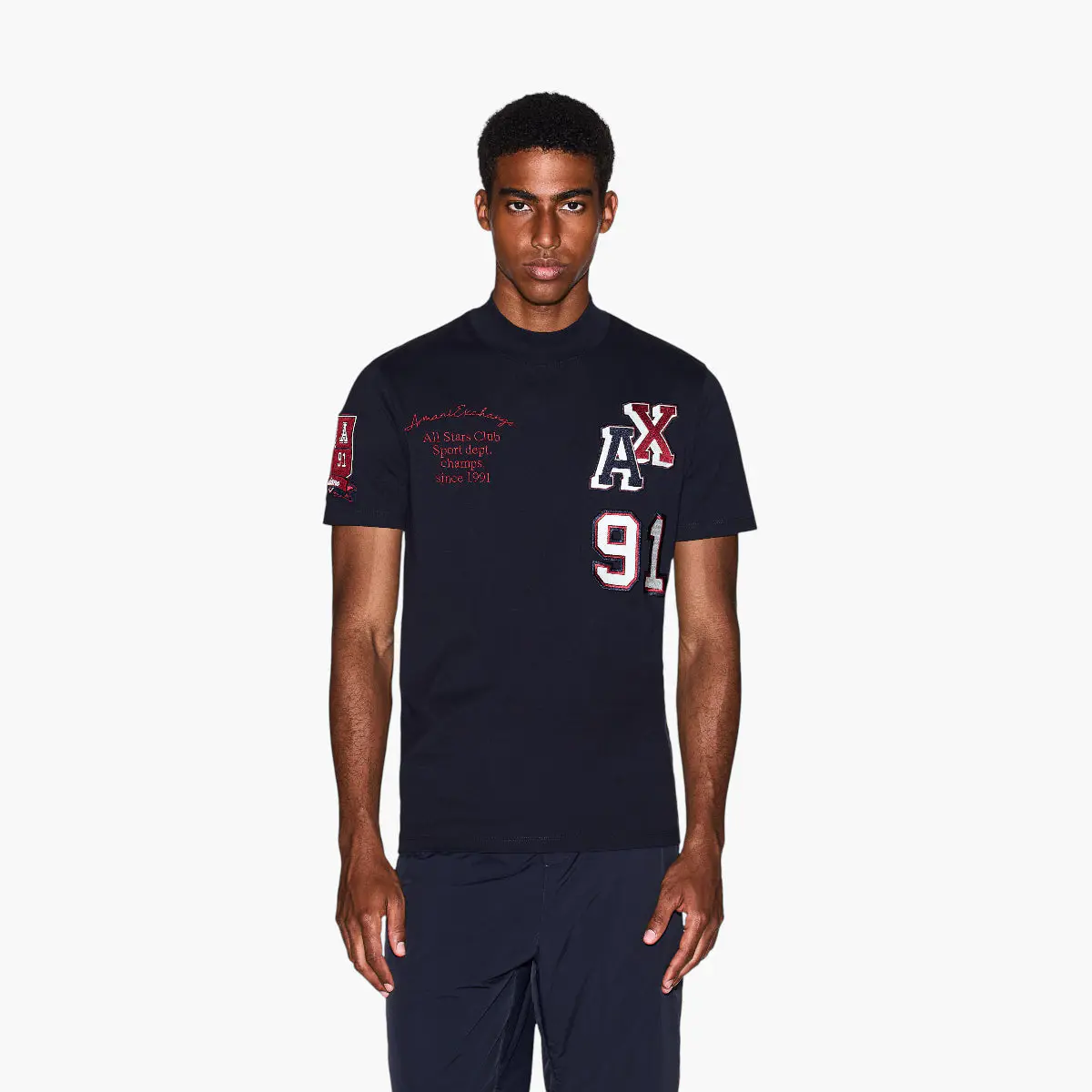 Regular Fit Cotton Crewneck T-Shirt With Multi Logo Design