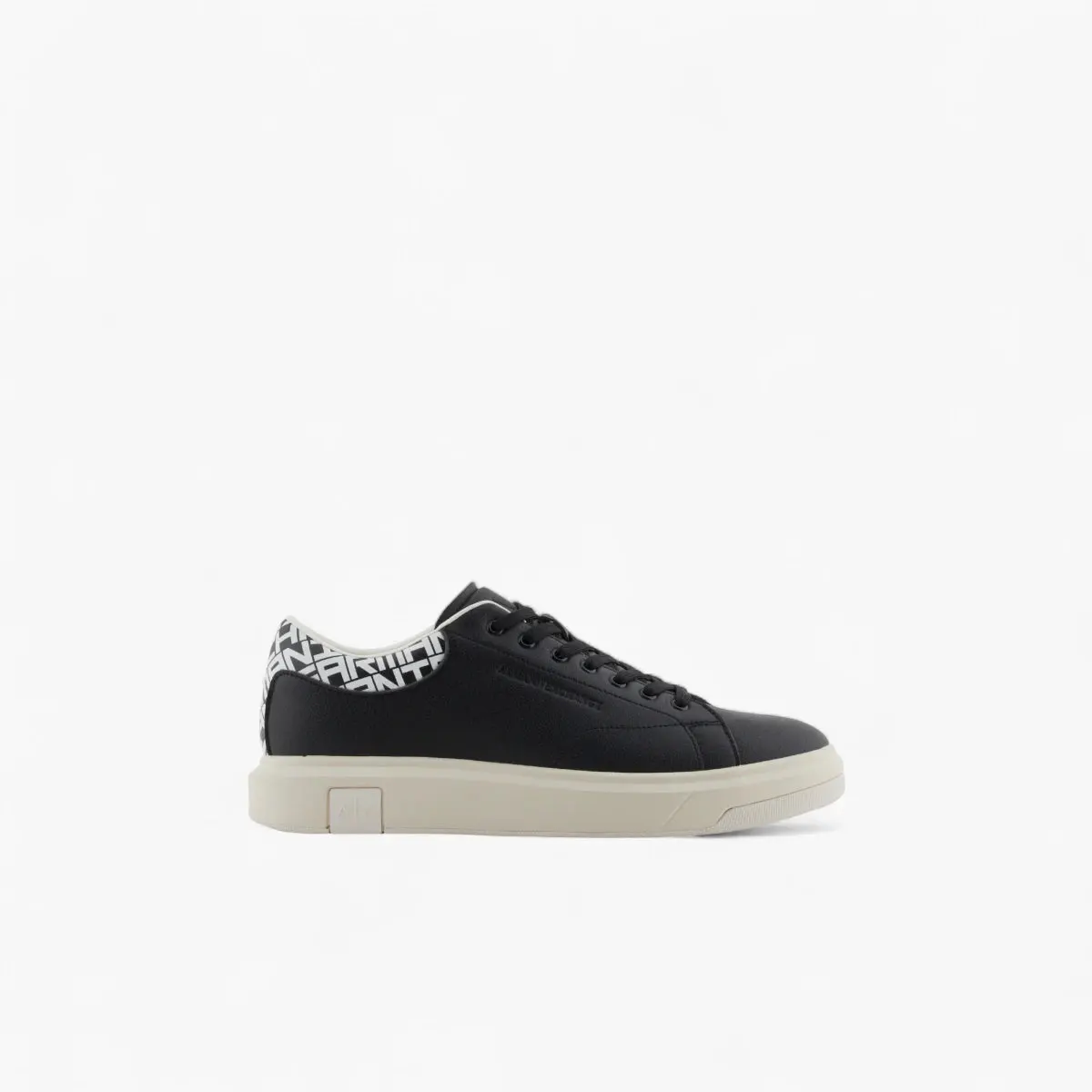 Coated Round Toe Sneakers With All Over Logo Heel Insert