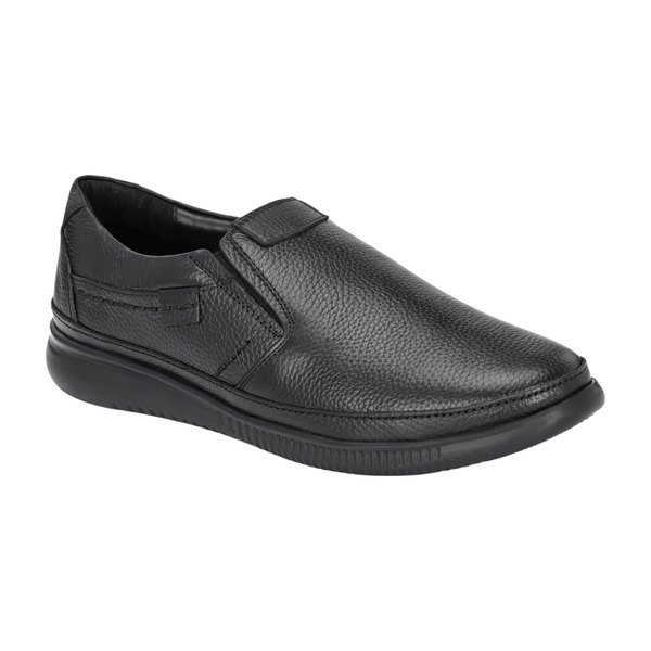Sleek Sophistication Men Black Textured Leather Slip-On Dress Shoes |  Centro Shoes & More