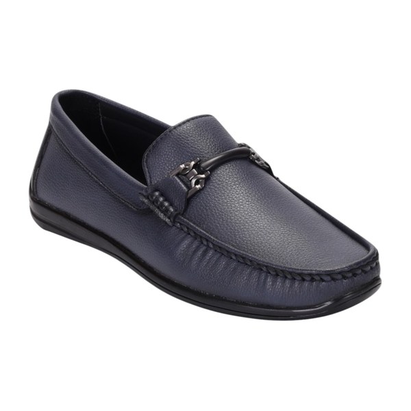 Men Navy Blue Refined Moc Stitch Loafers | Centro Shoes & More