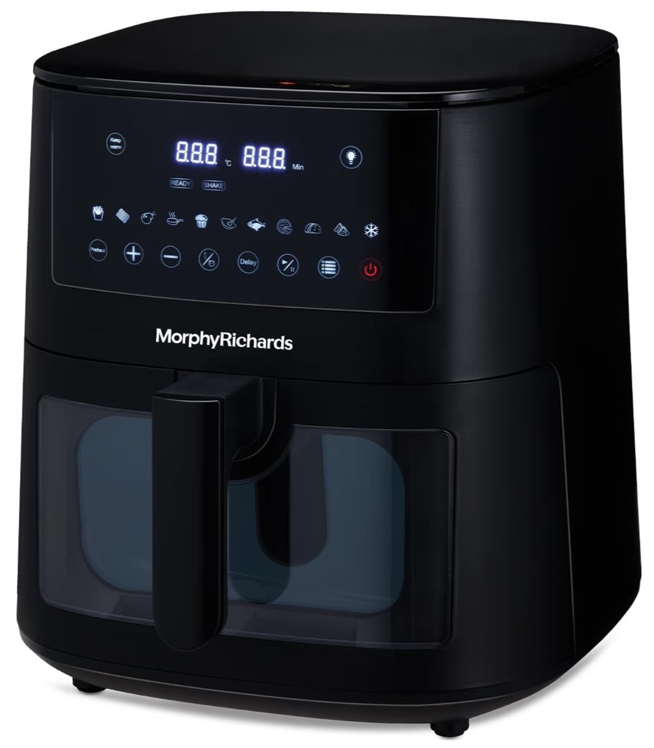 Morphy Richards Crystal Crysp Air Fryer 6.5L with See-Through Window and Digital Interface (Black)