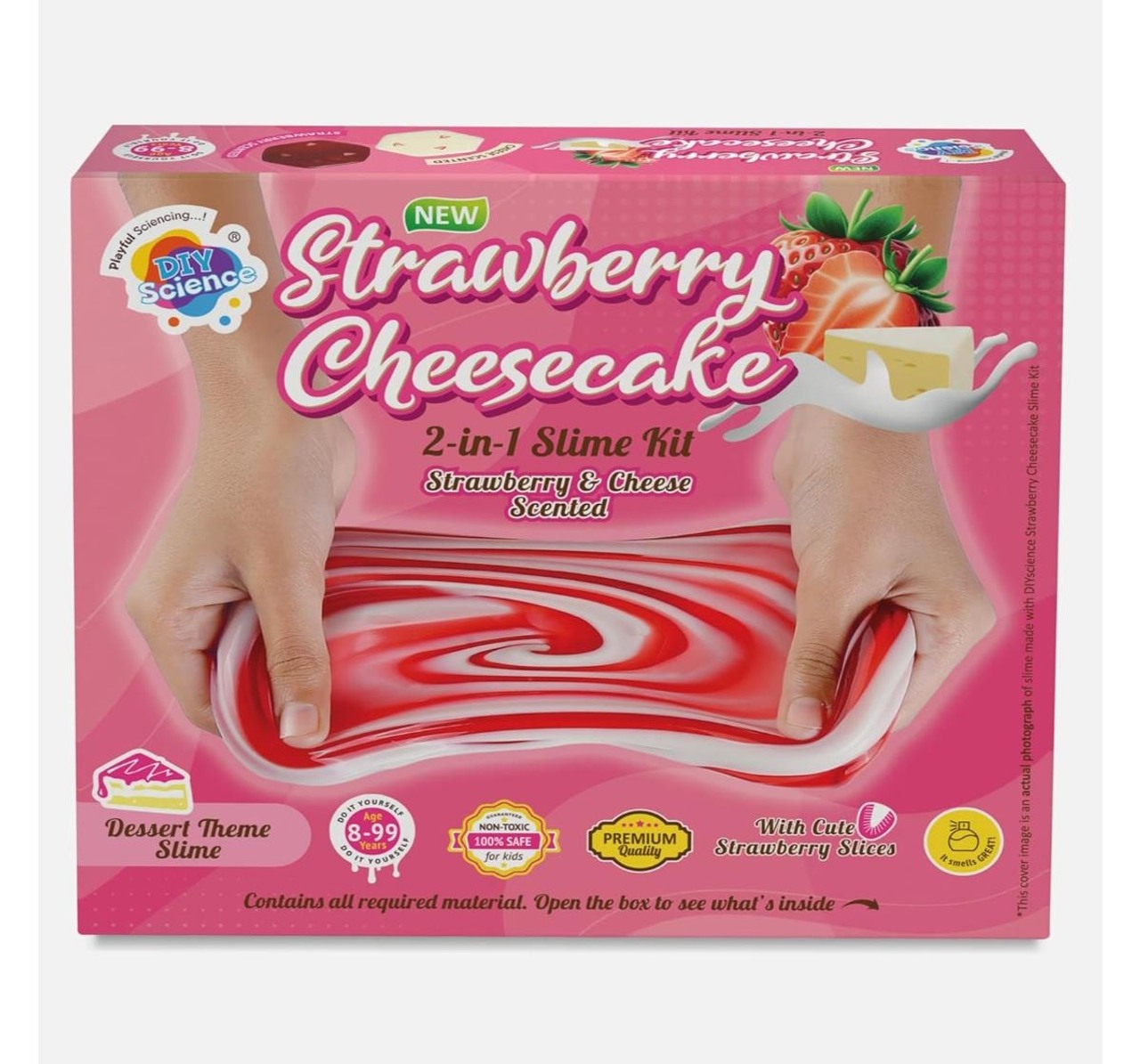 Fundoolabs Strawberry Cheesecake 2-in-1 Slime Kit