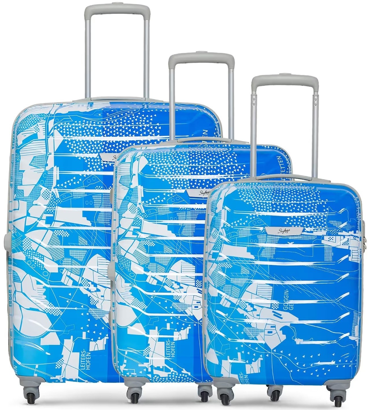 Skybags Trooper Polycarbonate Hard Sided Luggage Set with Number Lock and 4 Wheels - Small, Medium & Large Trolley Bag