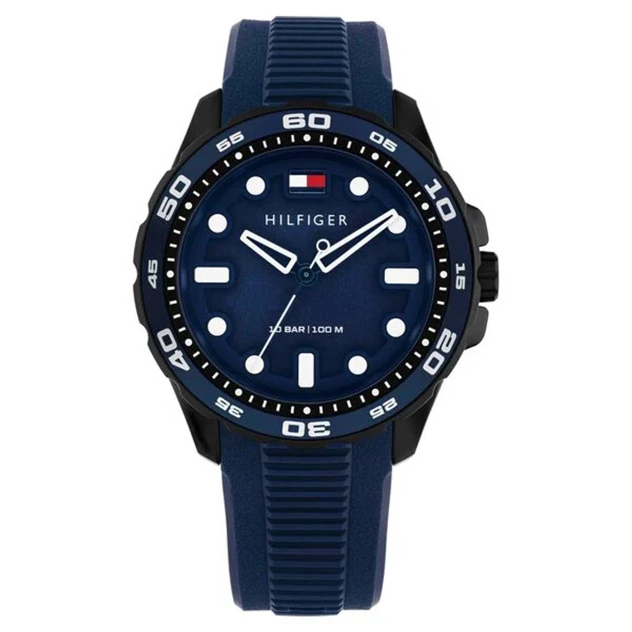 Tommy Hilfiger Quartz Analog Blue Dial Blue Silicone Strap Watch For Men - TH1792265W