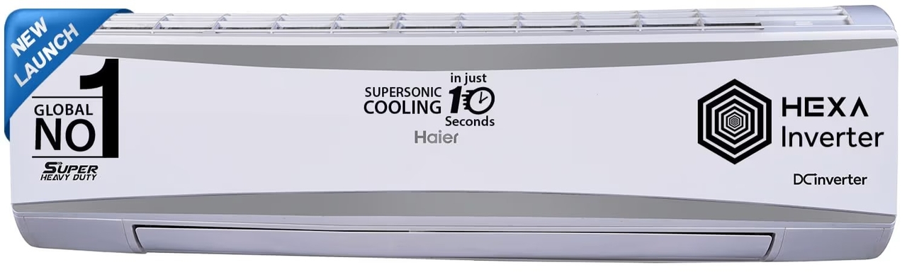 Haier Split AC 2 Ton 5 Star HEXA Inverter 7 in 1 Convertible HD Filter Frost Self Clean (HSU24HD-AOW5BN-INV)