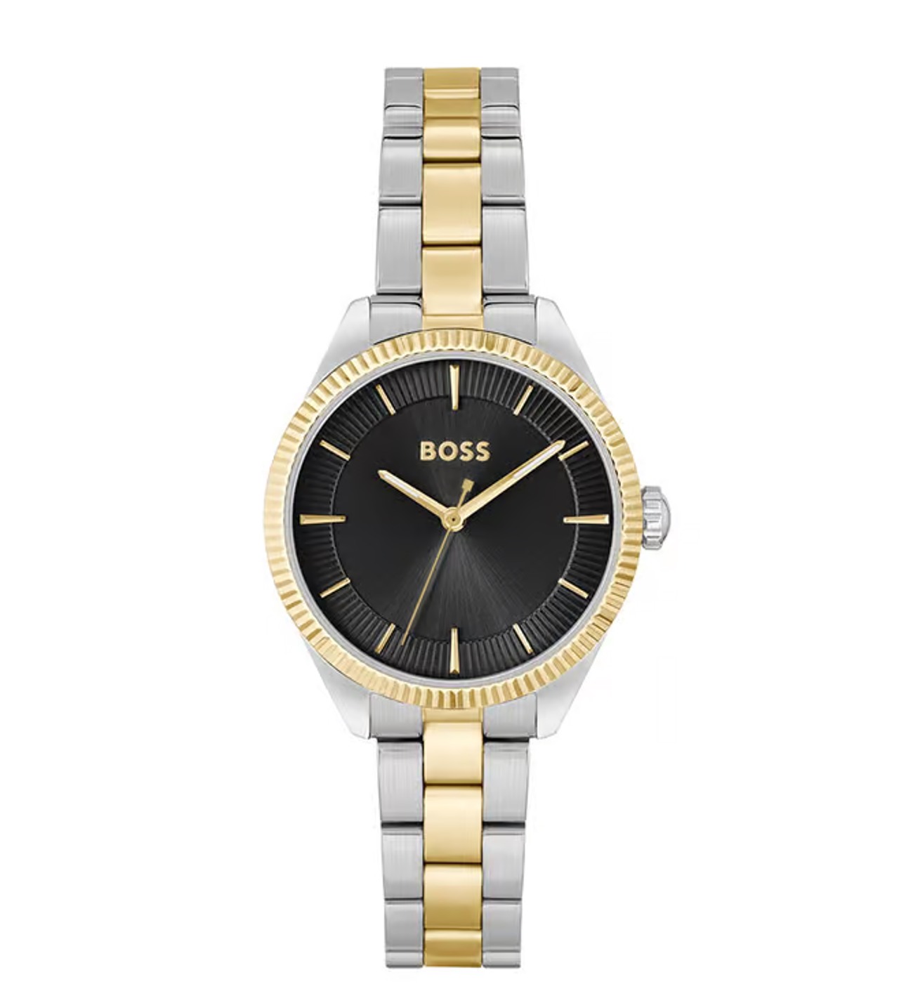 Sage Qtz Basic Black Round Dial Multicolor Strap Womens Analog Watch|Two Tone Stainless Steel Material|Silver Color Band - (1502730)