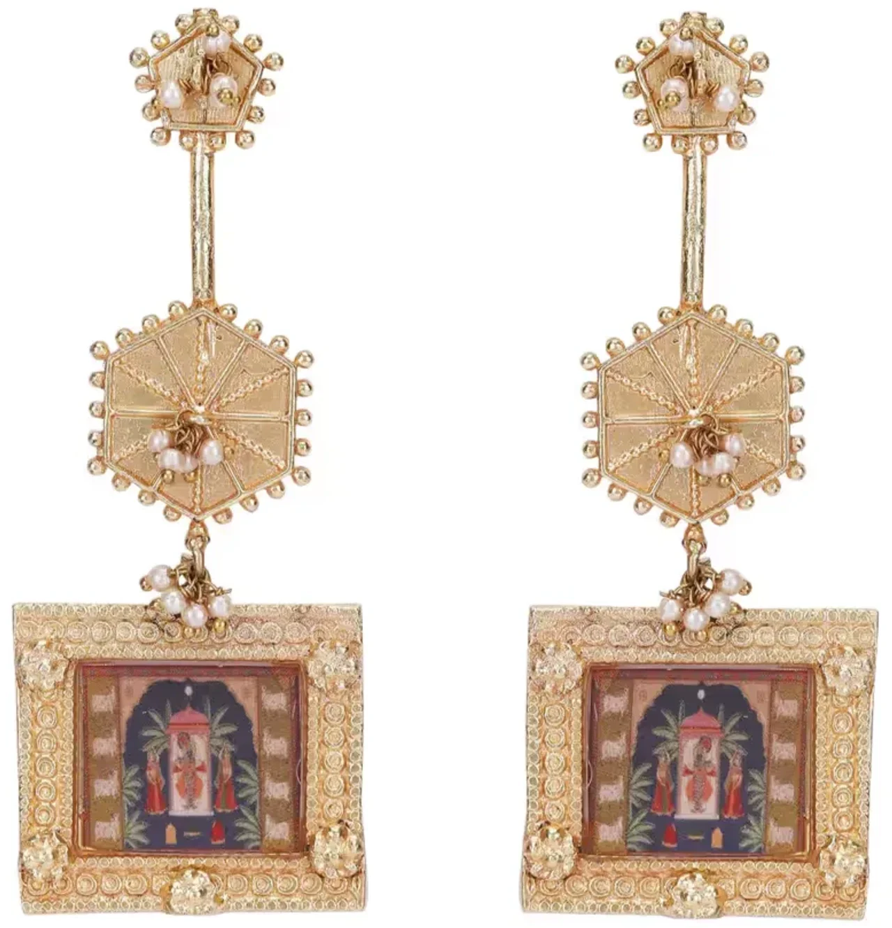 Art Karat 22k Gold Plated Krishna Shringar Earring