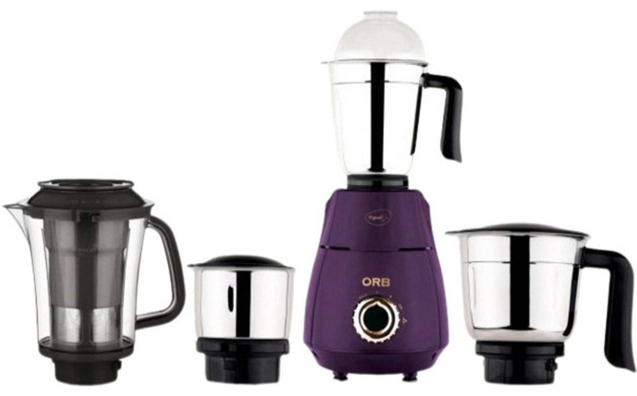 Pigeon Mixer Grinder 750W 4 Jars Copper Motor 3 Speed Levels Royal Purple