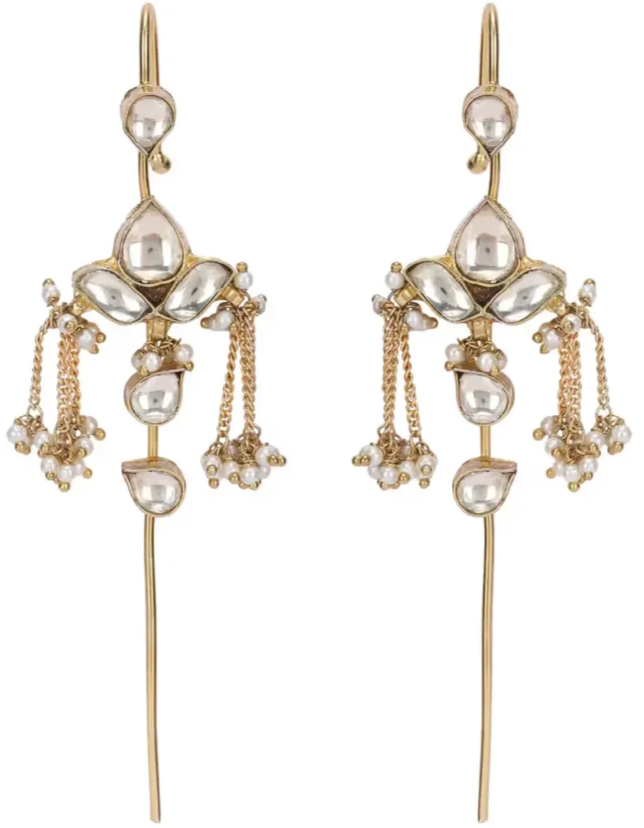 Art Karat 22k Gold Plated Kaanphool Cascade Earpin