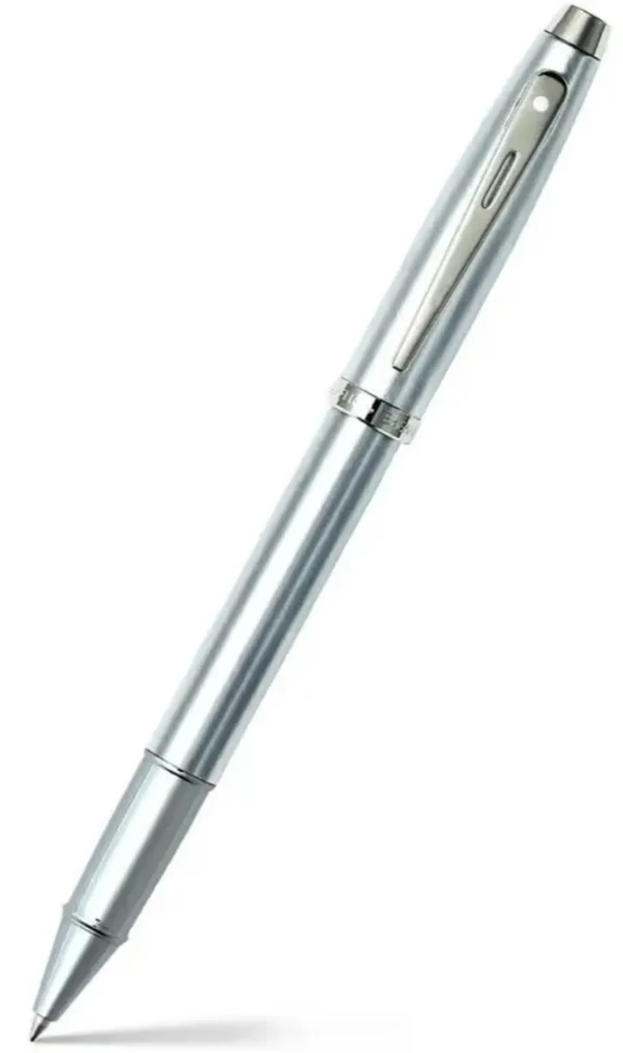 Sheaffer Roller Ball Pen Brushed Chrome with Chrome-Plated Trim Black Ink (E9306)