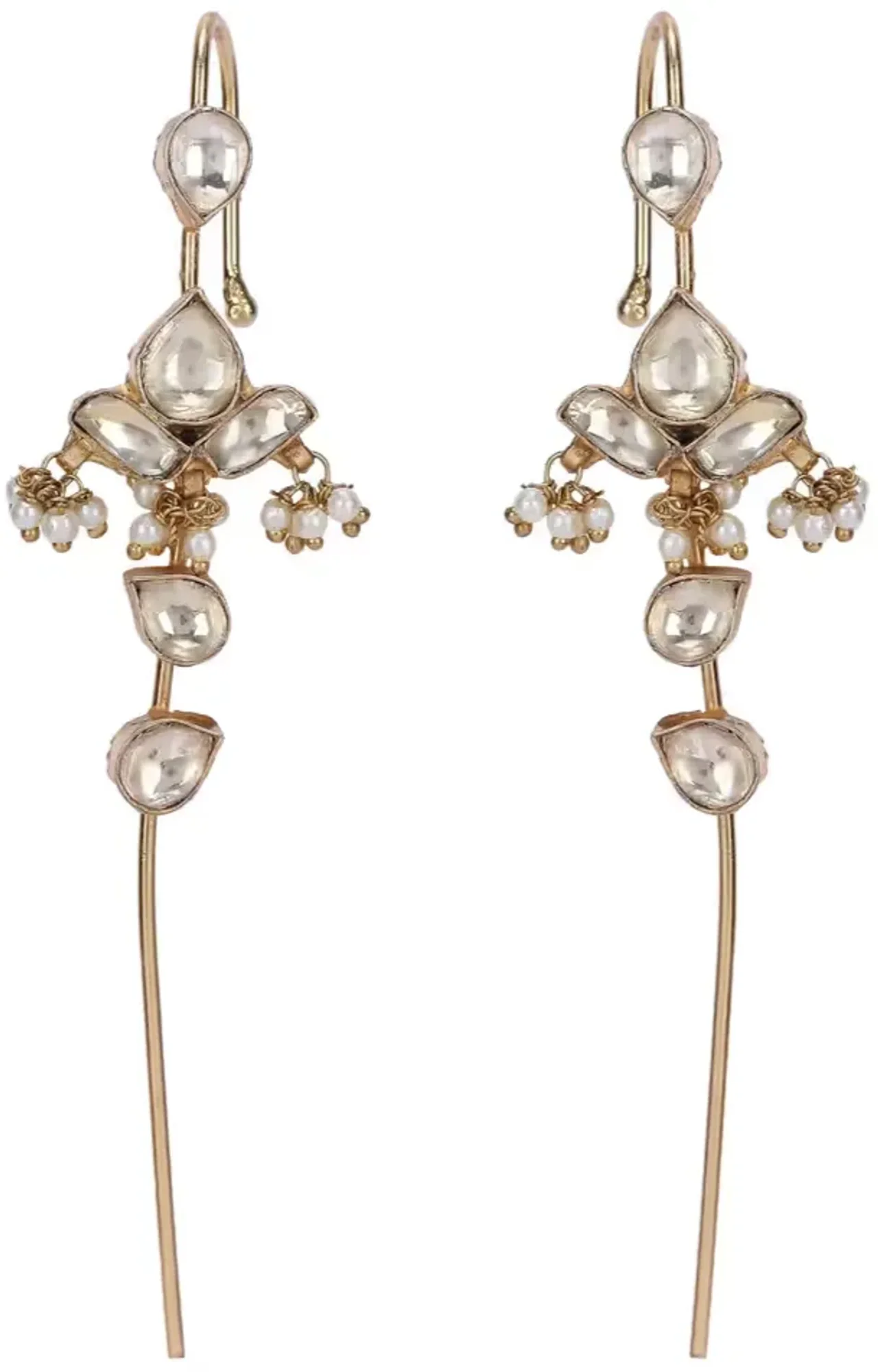 Art Karat 22k Gold Plated Kaanphool Lotus Earpin